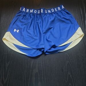 Under Armour Royal Blue Athletic Shorts with Cream Trim